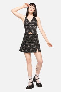 Dangerfield - Dark Pieridae Print Skort - black