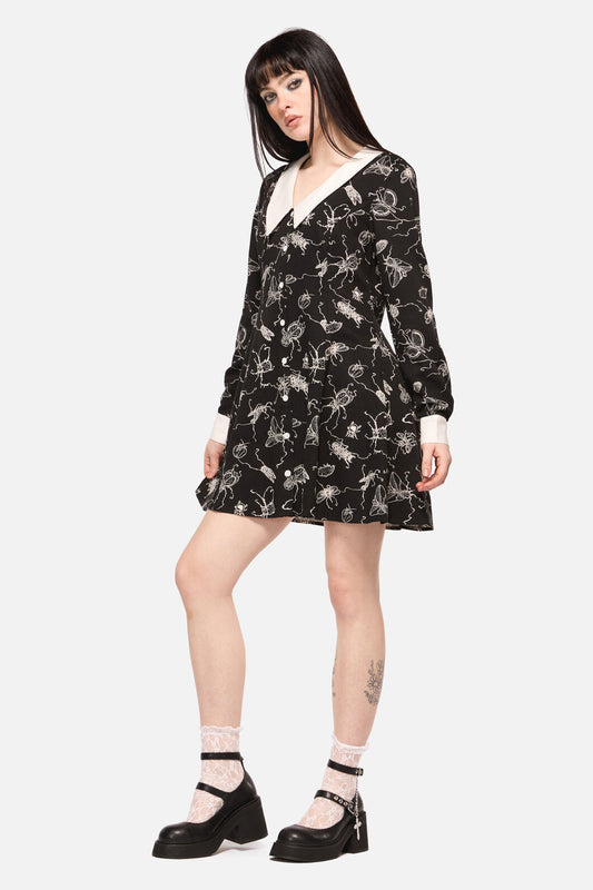 Dangerfield - DarkPieridaePrintLongSleeveDre - black
