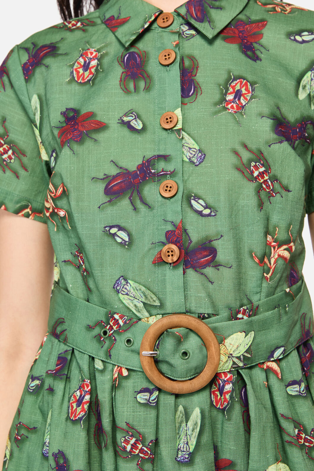 Dangerfield - Entomology Print Dress - green