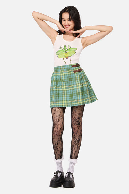 Dangerfield - InsectObsessedTartanMiniSkirt - teal