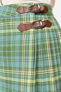 Dangerfield - Insect Obsessed Tartan Mini Skirt - teal