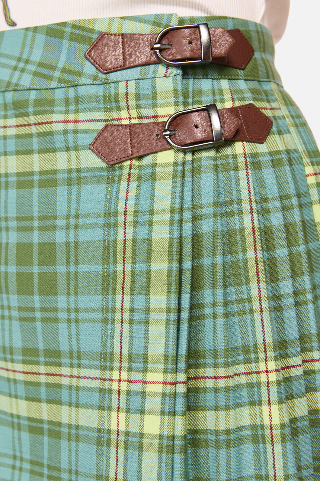 Dangerfield - Insect Obsessed Tartan Mini Skirt - teal