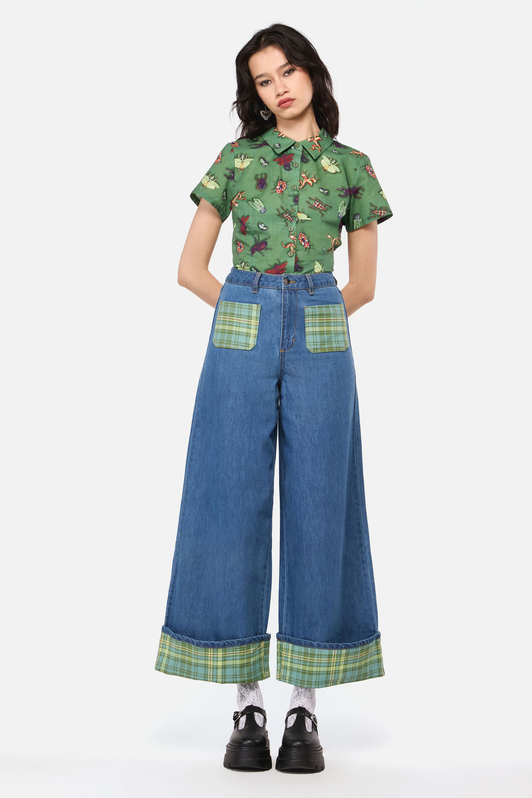 Dangerfield - Insect Obsessed TartanCuffJean - blue