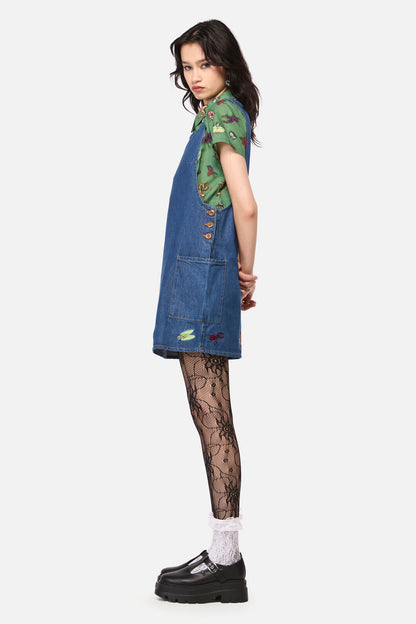 Dangerfield - Bugs GaloreEmbroideredPinafore - blue