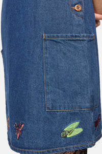 Dangerfield - Bugs Galore Embroidered Pinafore - blue