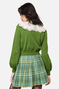 Dangerfield - Insect Lover Lace TrimCardigan - green