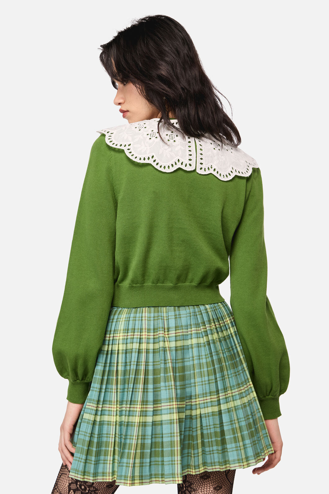 Dangerfield - Insect Lover Lace TrimCardigan - green