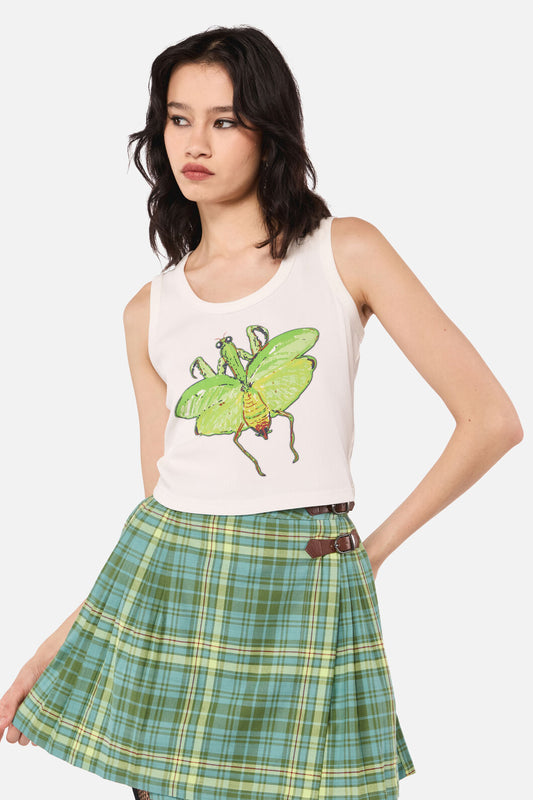 Dangerfield - Entomology Ribbed Tank Top - cream