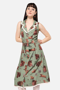 Dangerfield - Highland Fling Ruffle Dress - green