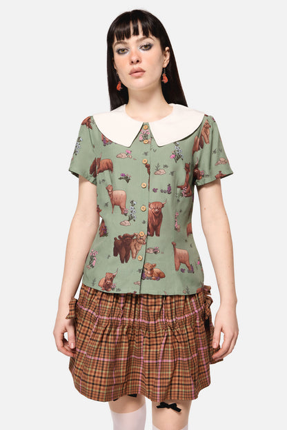 Dangerfield - Highland Fling Blouse - green