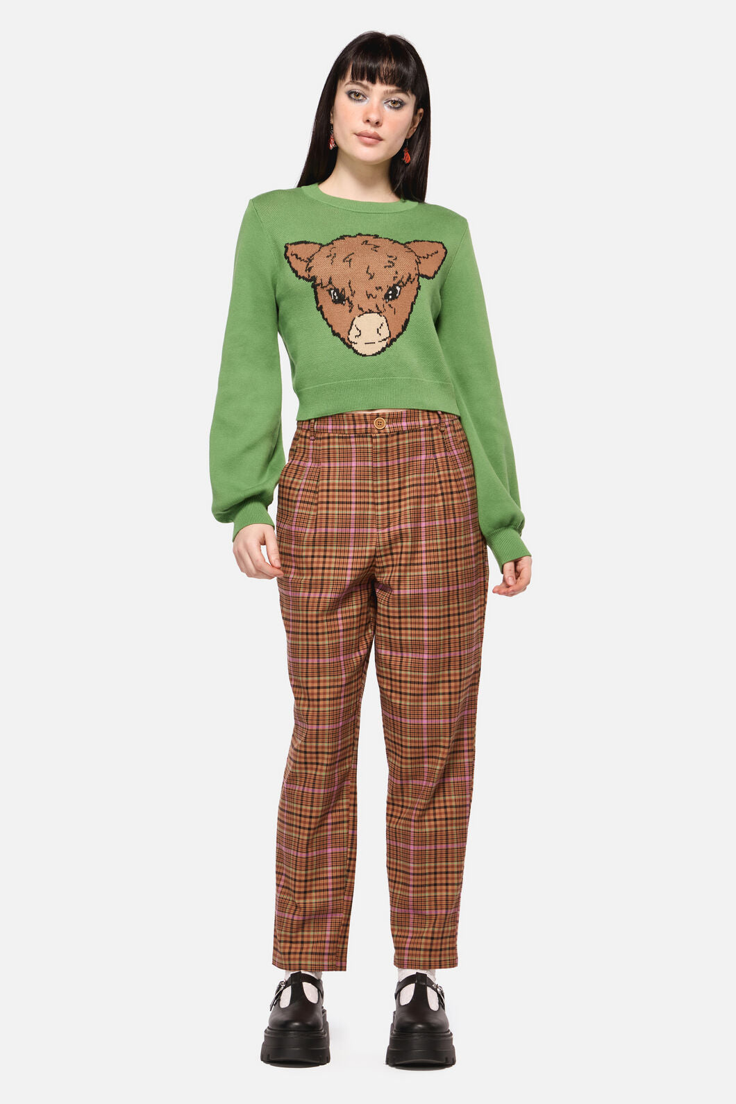 Dangerfield - Grazing Cow Knit Jumper - green