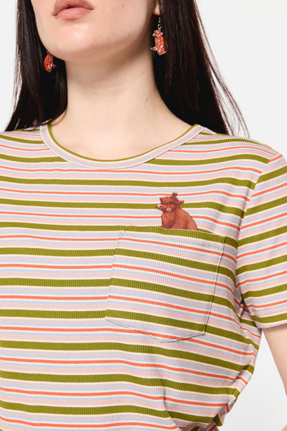 Dangerfield - Grazing Stripe Pocket Tee - rainbow