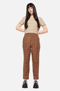 Dangerfield - Rustic Check Slim Fit Pants - brown