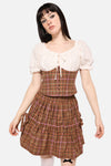 Dangerfield - Rustic Check Corset Top - brown