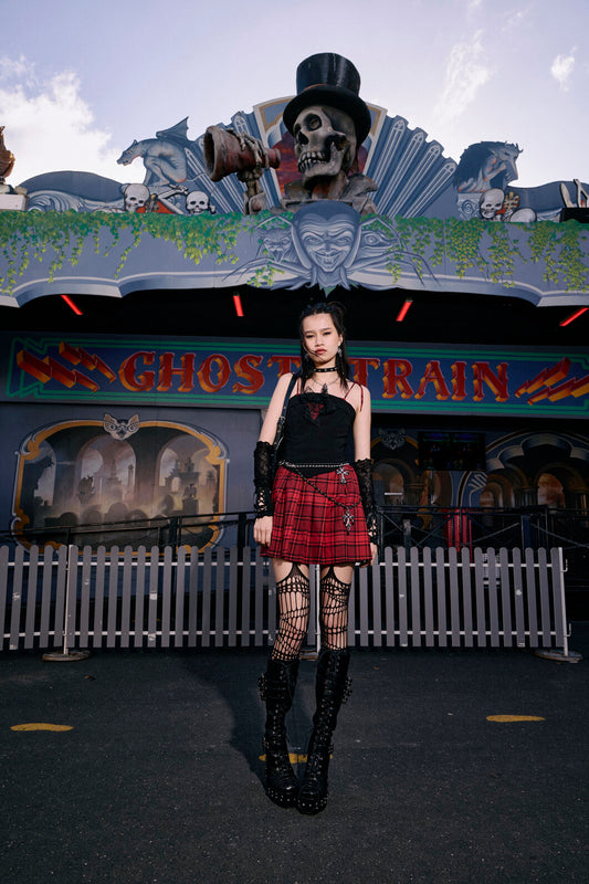Dangerfield - Over It Tartan Dress - red