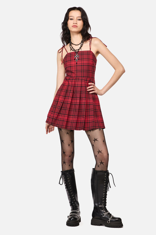Dangerfield - Over It Tartan Dress - red
