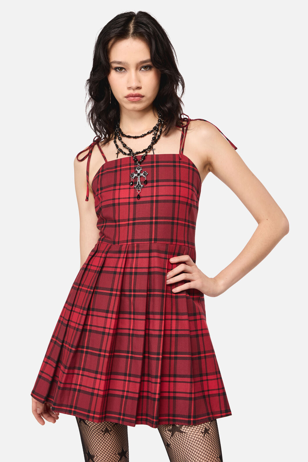 Dangerfield - Over It Tartan Dress - red