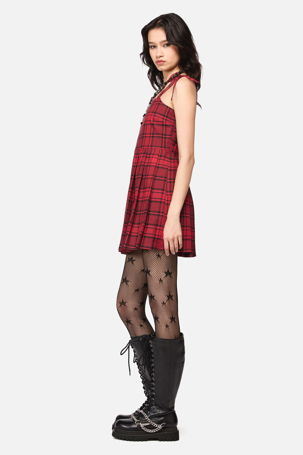 Dangerfield - Over It Tartan Dress - red