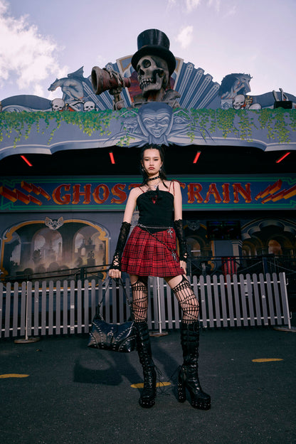 Dangerfield - Over It Tartan Dress - red