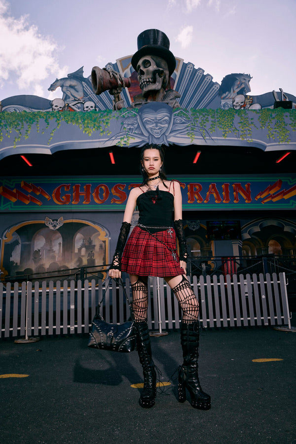 Dangerfield - Over It Tartan Dress - red