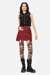 Dangerfield - Over It Tartan Mini Skirt - red