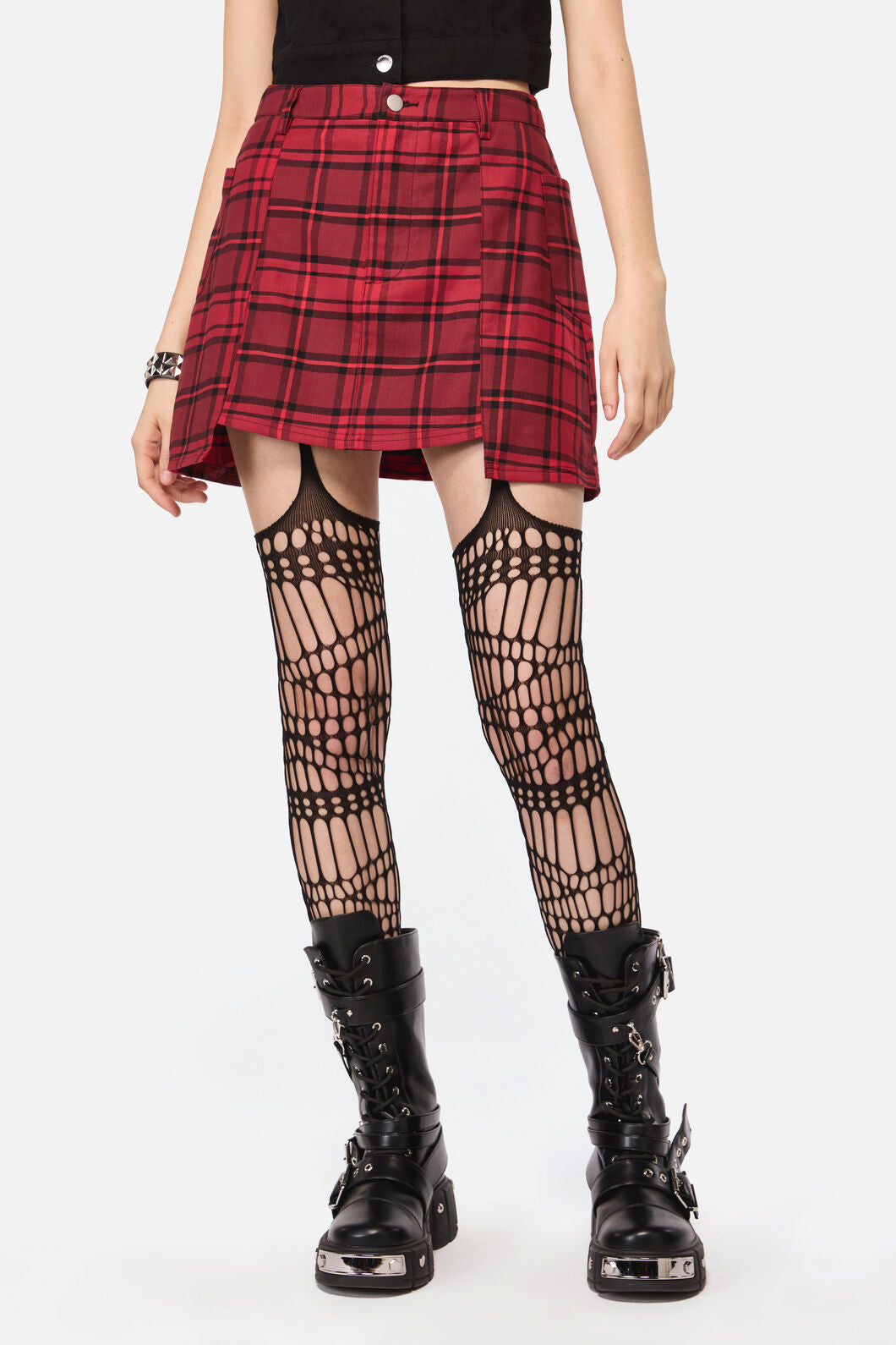 Dangerfield - Over It Tartan Mini Skirt - red