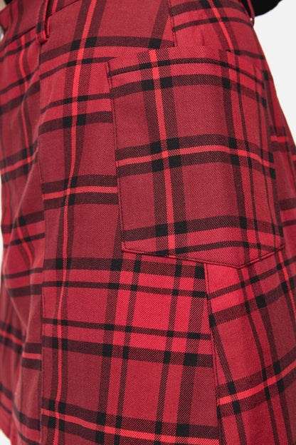 Dangerfield - Over It Tartan Mini Skirt - red