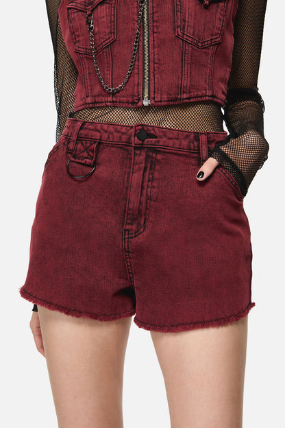 Dangerfield - Barb Denim Mini Short - red