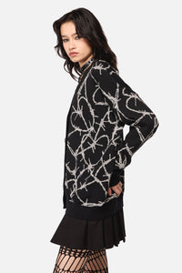 Dangerfield - Sharp Hearted Os Cardigan - black