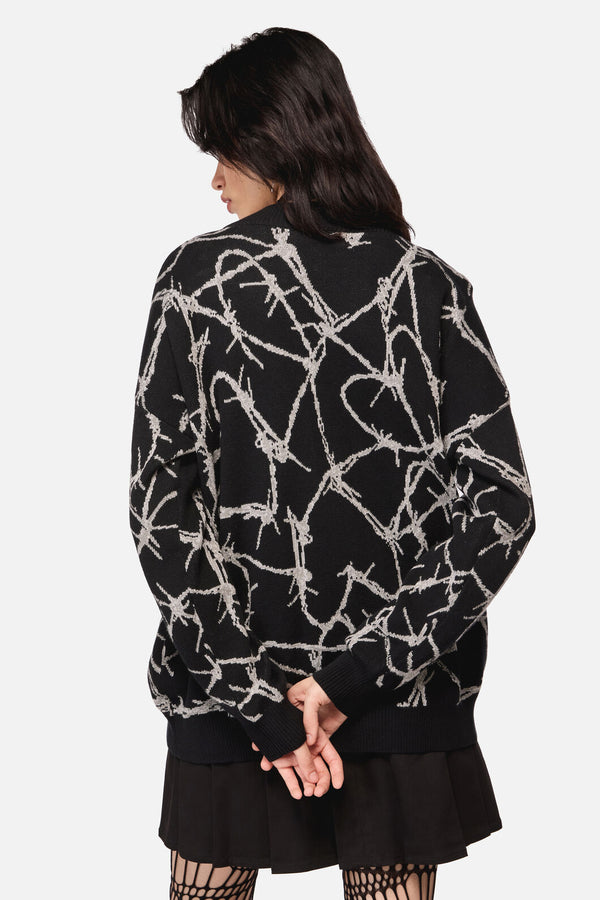 Dangerfield - Sharp Hearted Os Cardigan - black