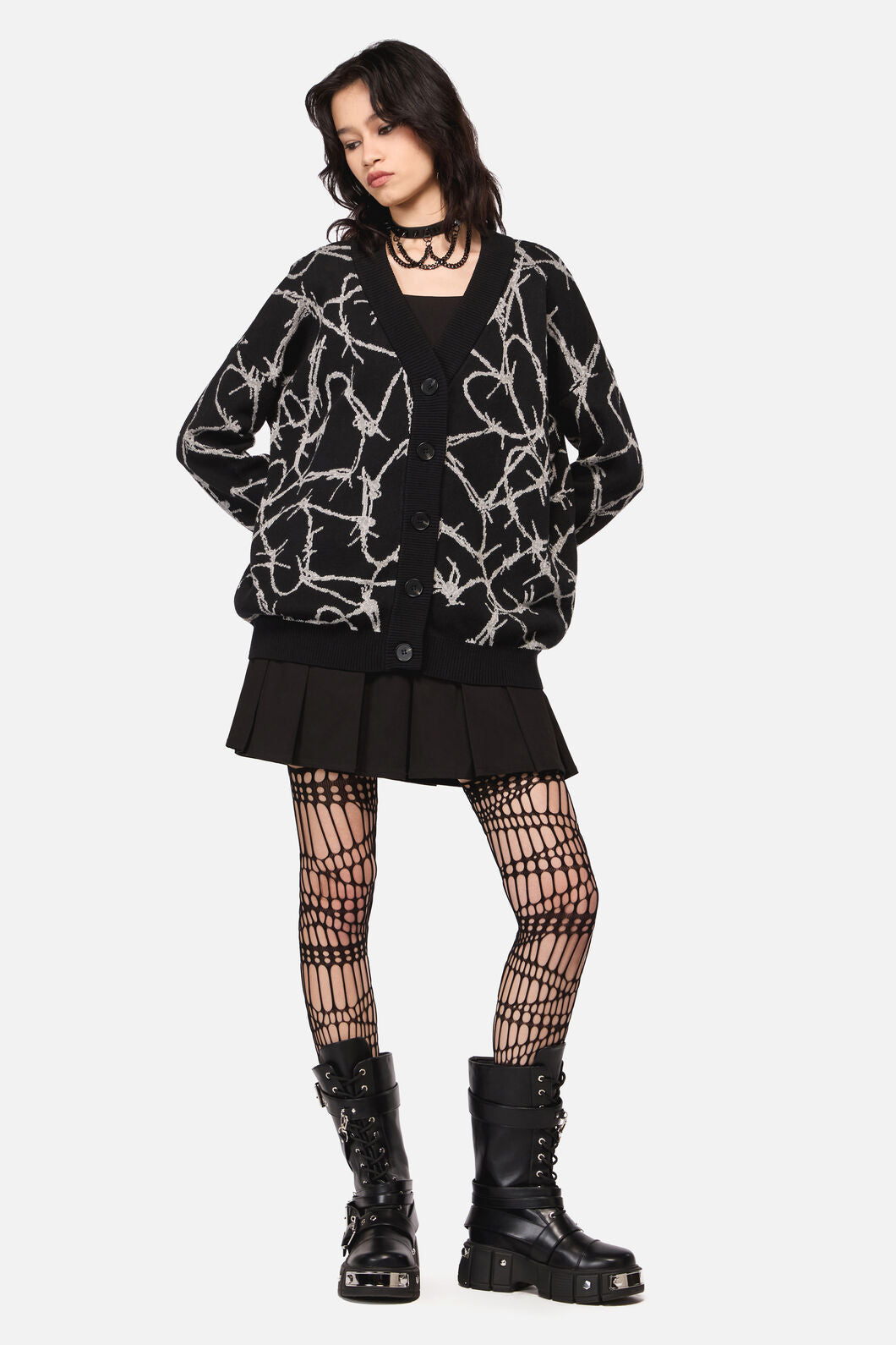 Dangerfield - Sharp Hearted Os Cardigan - black