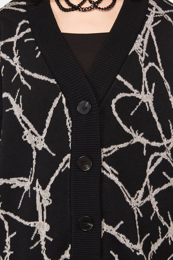 Dangerfield - Sharp Hearted Os Cardigan - black