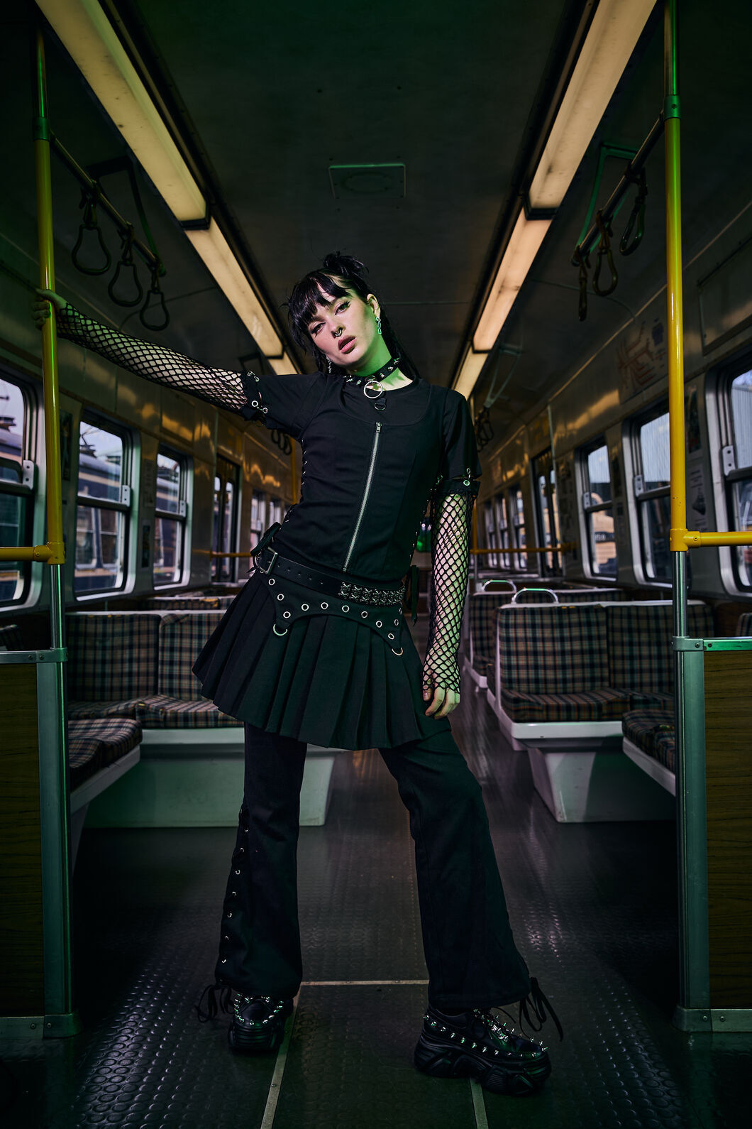 Dangerfield - Defiant Grunge Trim Skort - black