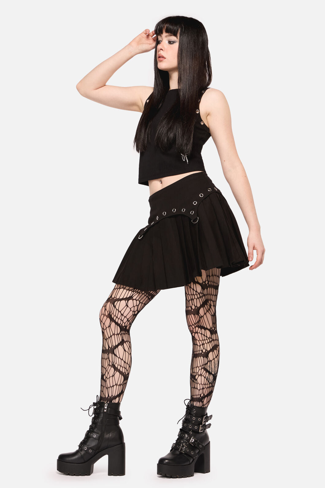 Dangerfield - Defiant Grunge Trim Skort - black