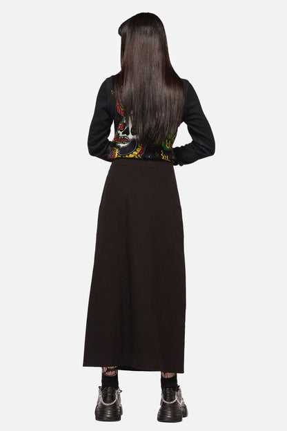 Dangerfield - Defiant Punk Trim Midi Skirt - black