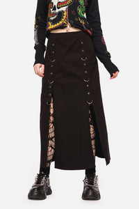 Dangerfield - Defiant Punk Trim Midi Skirt - black