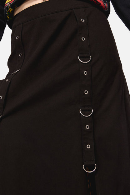 Dangerfield - Defiant Punk Trim Midi Skirt - black