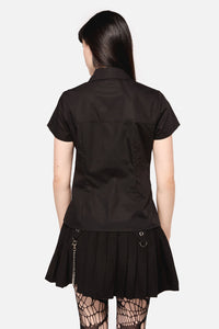 Dangerfield - Defiant Punk Trim Blouse - black