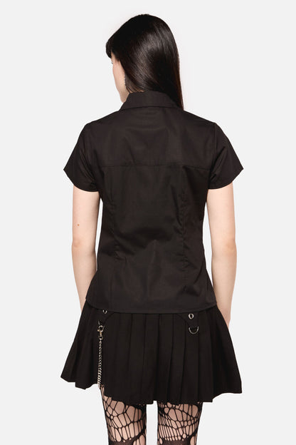 Dangerfield - Defiant Punk Trim Blouse - black