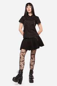 Dangerfield - Defiant Punk Trim Blouse - black