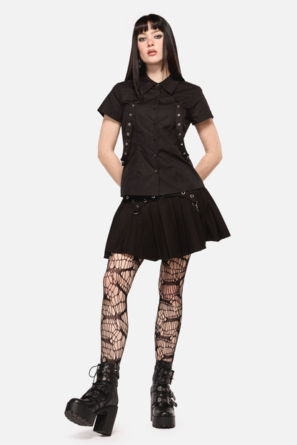 Dangerfield - Defiant Punk Trim Blouse - black