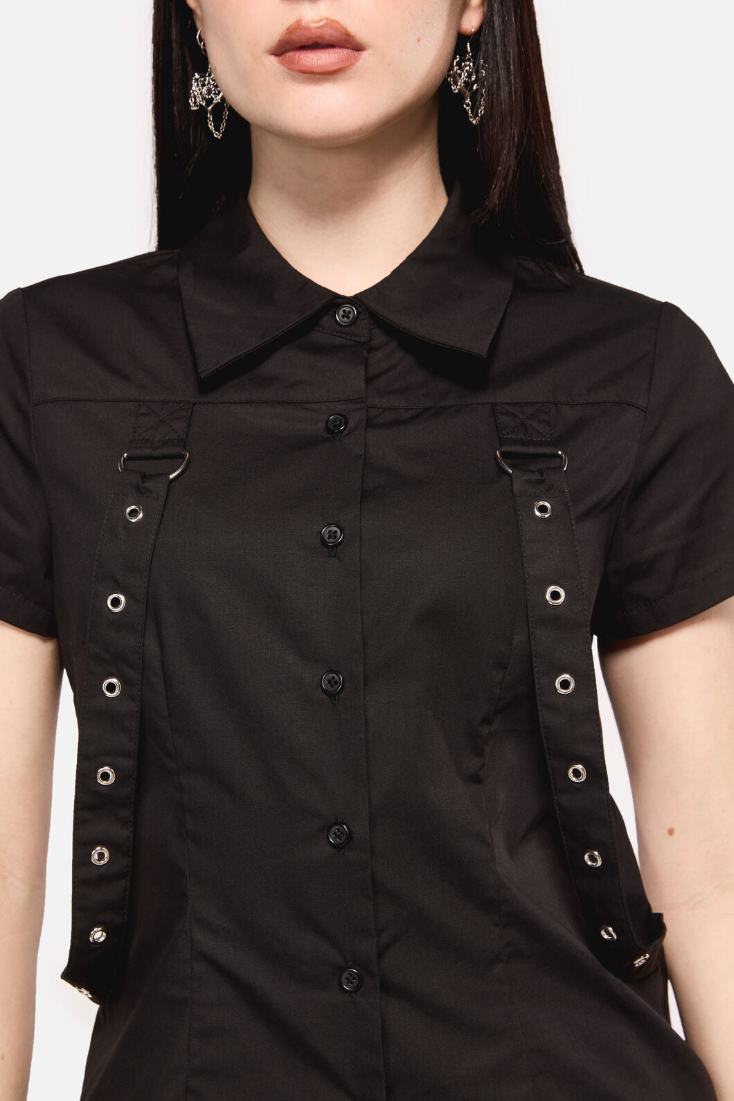 Dangerfield - Defiant Punk Trim Blouse - black