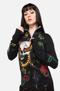 Dangerfield - Lawless Grunge Zip Cardigan - black
