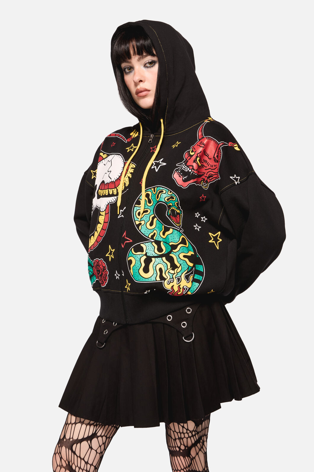 Dangerfield - Lawless Print Hoodie - black