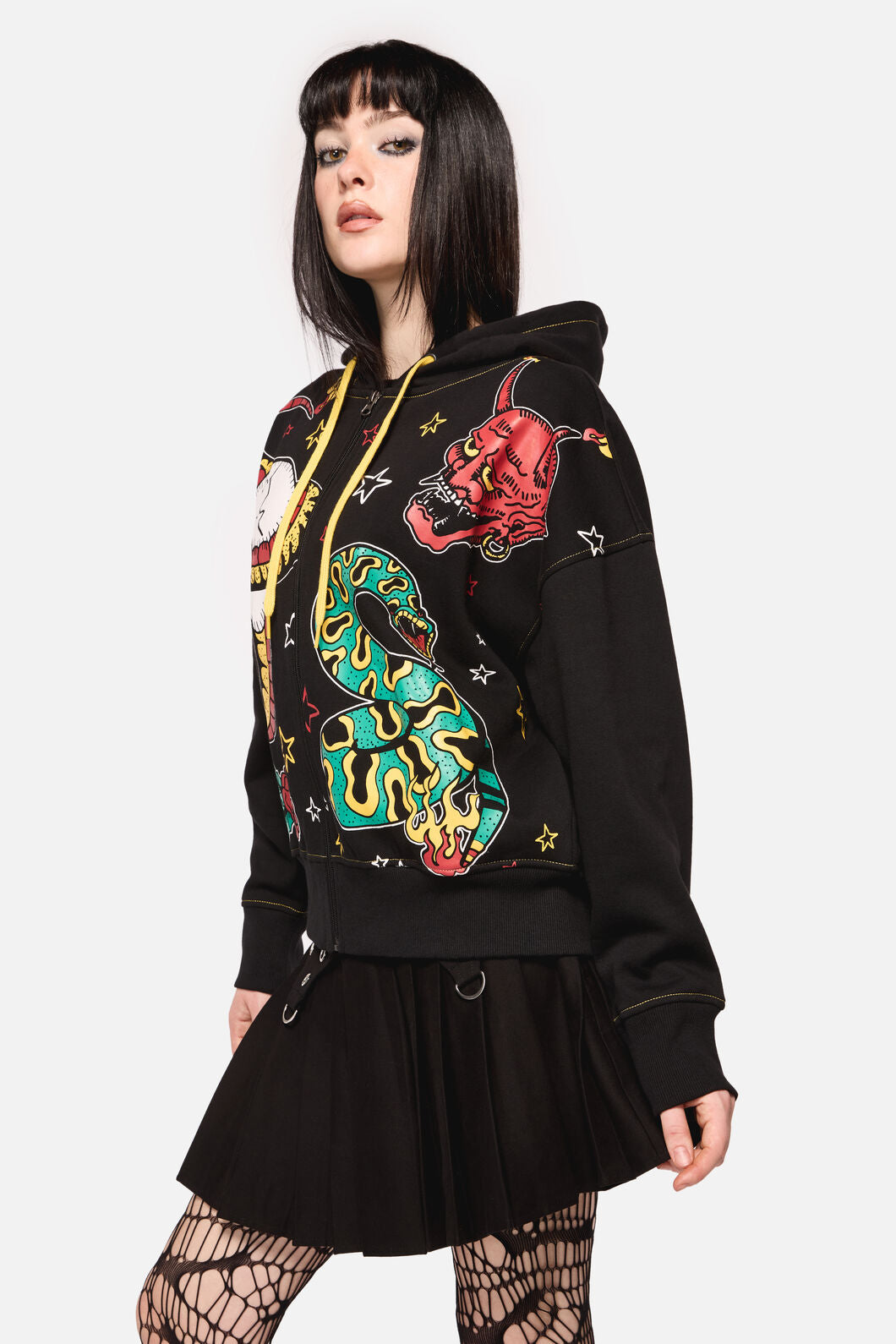 Dangerfield - Lawless Print Hoodie - black