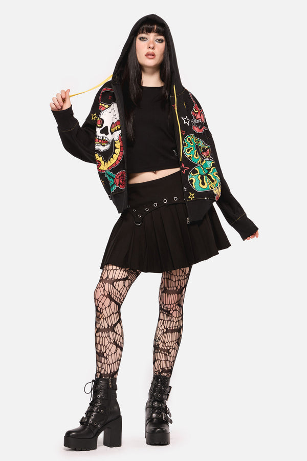 Dangerfield - Lawless Print Hoodie - black