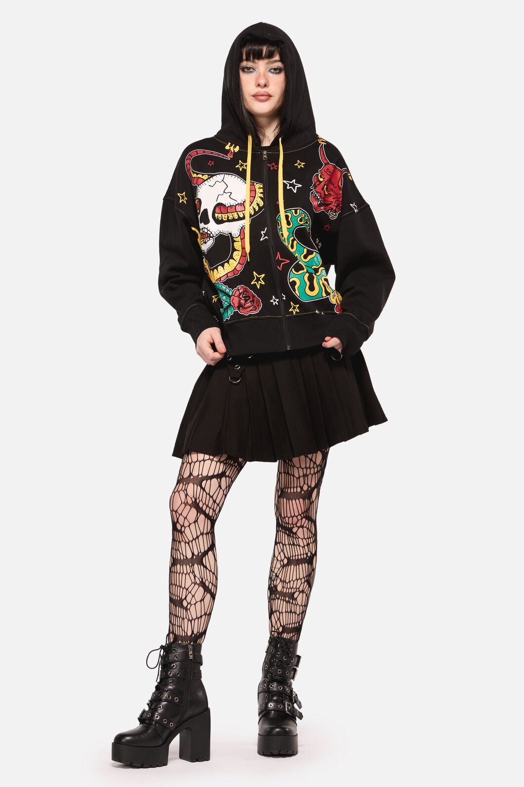 Dangerfield - Lawless Print Hoodie - black