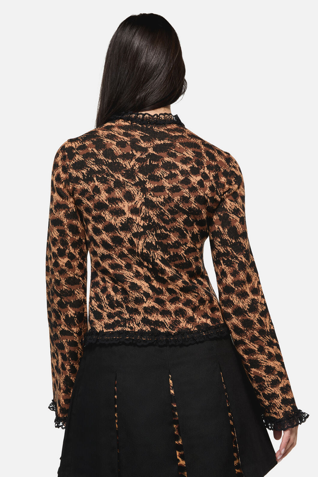 Dangerfield - Leopard Tie Grunge Cardigan - brown