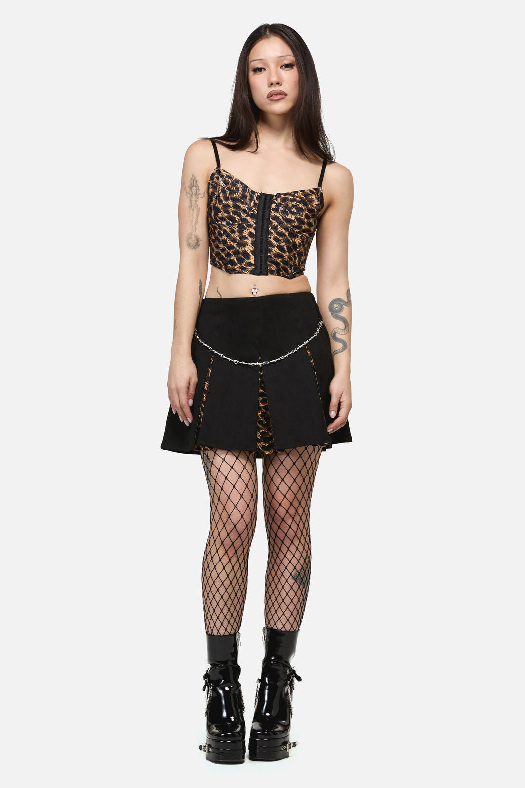 Dangerfield - Leopard Print Grunge Top - brown