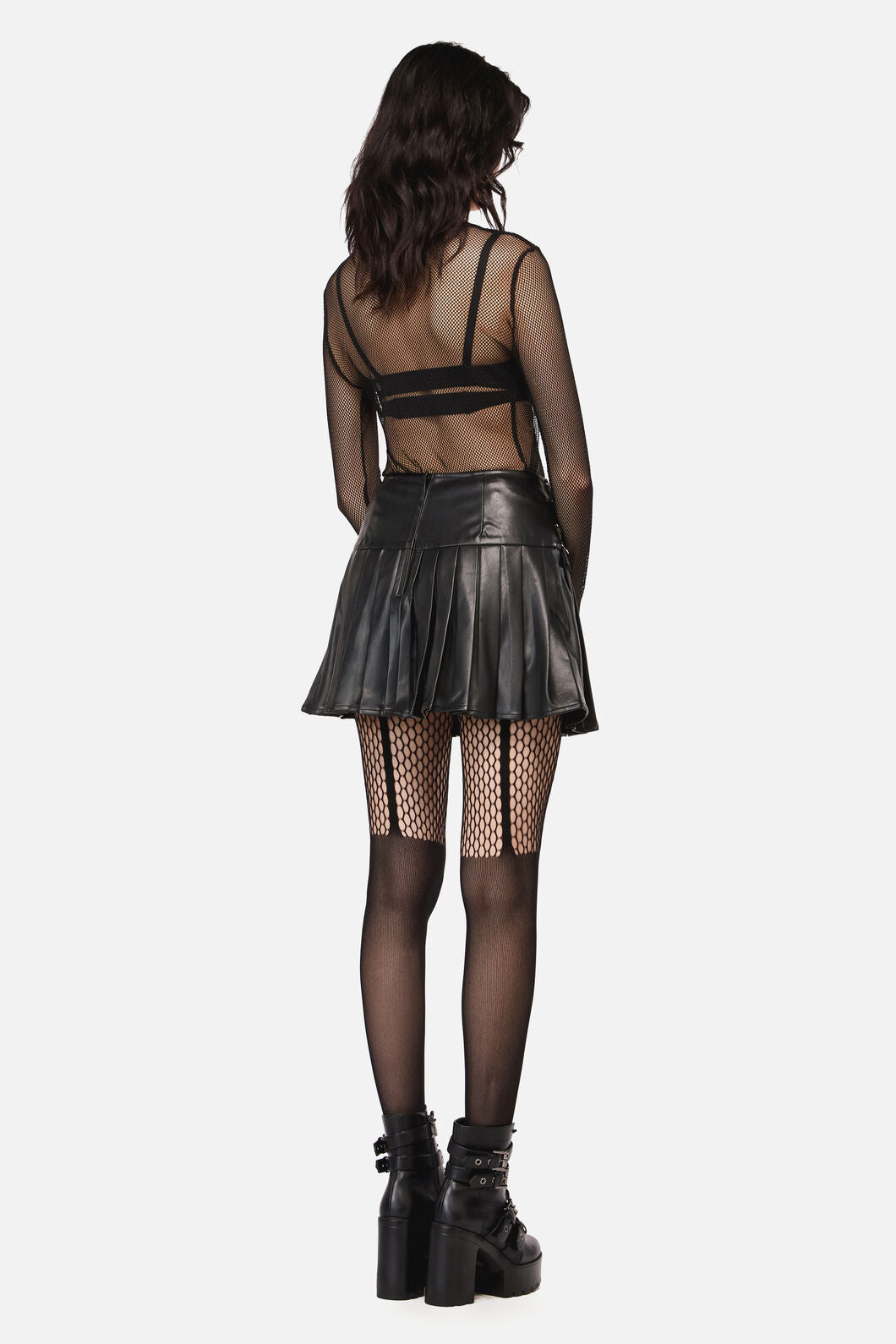 Dangerfield - Hallows Pleated D-Ring PUSkirt - black